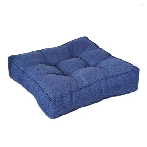 Stuhlhussen, einfarbig, quadratisch, Sitzkissen, atmungsaktiv, Baumwolle, Leinen, verdickt, hochelastisch, gepolstert, Super-Tatami-Sofa, Bodensitzmatte