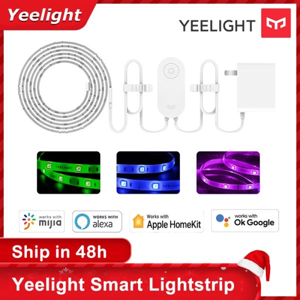 Controle Yeelight Aurora Smart Light Strip 1S Plus LED RGB Colorido LightStrip WiFi Controle Remoto com Homekit para Mi Home APP