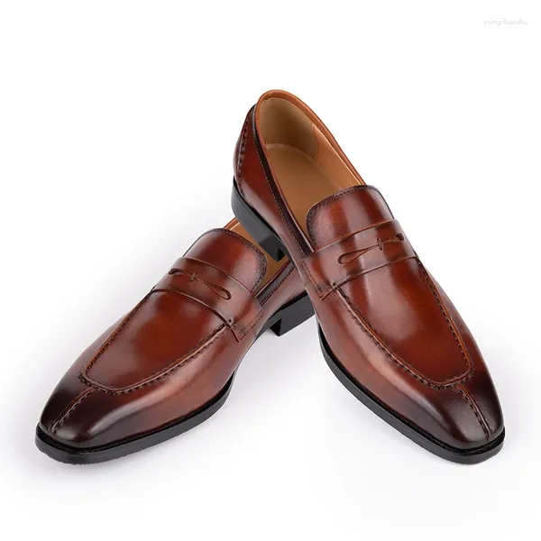 Scarpe casual da uomo in pelle moda comoda scarpa da cerimonia nuziale slip-on fatta a mano di fascia alta per appuntamenti quotidiani