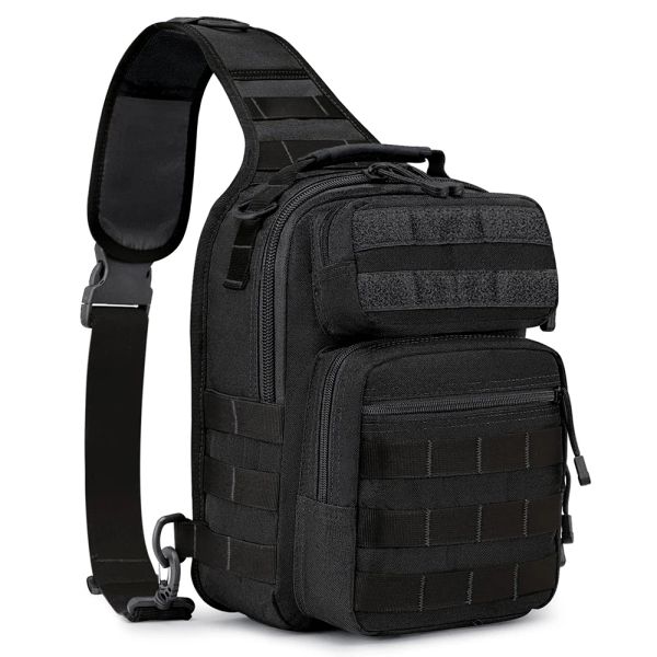 Çantalar Taktik Sling Bag Sırt Çantası Askeri Omuz Sling Bag Molle EDC Küçük Crossbody Göğüs Paketi Yürüyüş Kamp Avcılık Çantaları