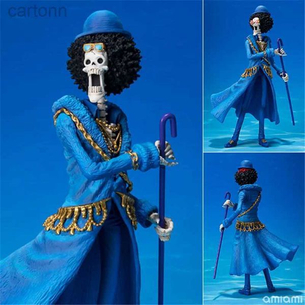 Anime Manga Anime One Piece Figurina Brook 20th Anniversary Battle Ver.Action Figure in PVC Modello da collezione Giocattoli per bambini Regali per bambole 21 cm 240401