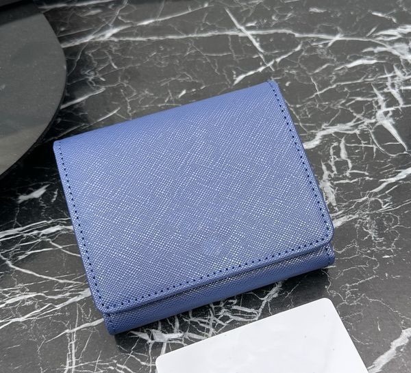 alta qualità Famoso designer nuovissimo corto Portafoglio da donna in pelle a grana incrociata porta carte portamonete nero blu rosso, rosa caldo LM208