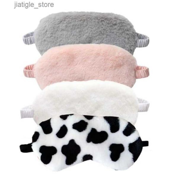 Maschere per dormire morbida maschera addormentata per dormire bendata maschere morbida peluche per occhiali carini love nuvola eye maschera peluche eyepatch nap sagre cover y240403