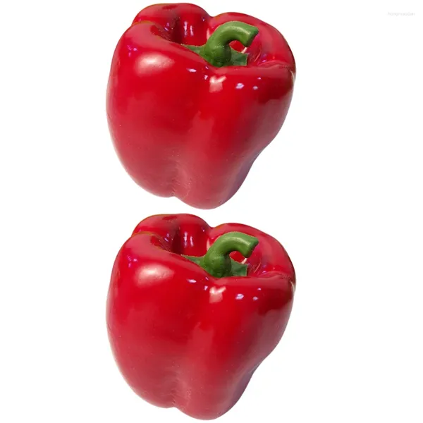 Dekorative Blumen 2 PCs künstliche Paprika Girlande Dekor Simulation Pfeffer Model Spielzeugschaum gefälschte Gemüsekind Imitation