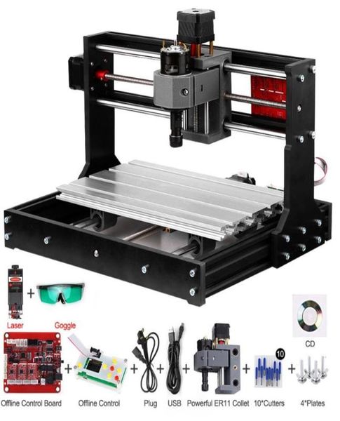 Обновленная версия CNC 3018 Pro GRBL Control DIY Станок с ЧПУ 3-осевой фрезерный станок для печатных плат Фрезерный станок по дереву Гравировальный станок с автономным контроллером4363468