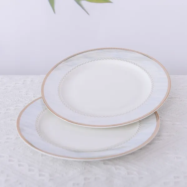 Pratos Cerâmicos Restaurantes Els Home Presentes Pratos Frios Salada 8 Polegadas Bone China Plana