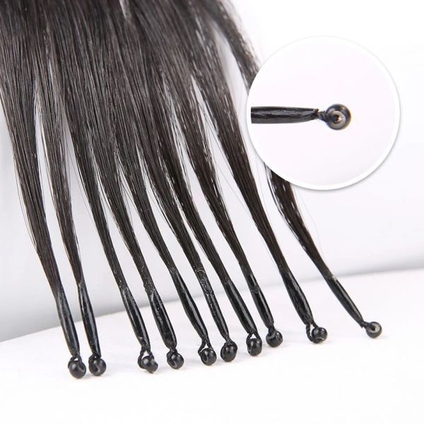 Extensions Micro Bead Haarverlängerungen 8D Silikon Nano Ring Haar Unsichtbare Mini Silikonperlen Einfach zu installieren Schwarz Braun Blondes Echthaar