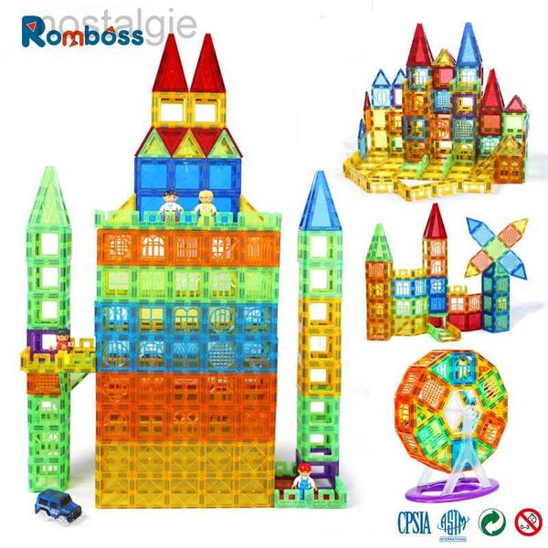 Blocchi Romboss Finestra colorata Architettura Puzzle Blocchi educativi Giocattolo Varietà creativa Giocattoli magnetici per bambini 240401