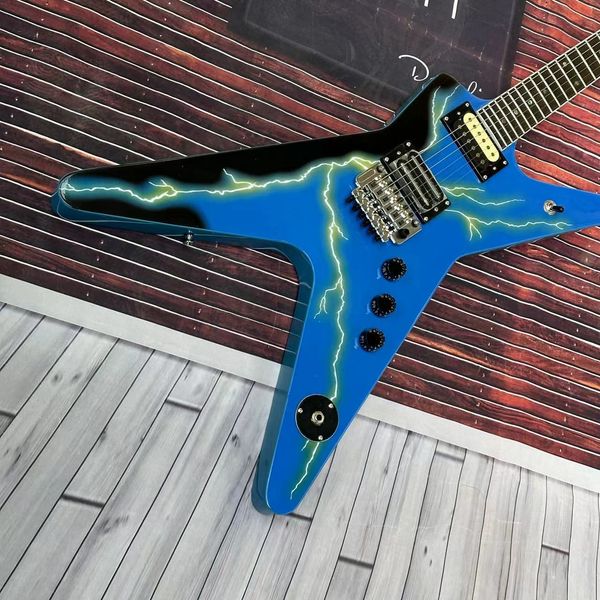 Гитара Blue Dean Dimebag Dean Wah.электрогитара с инкрустацией молнии, бесплатная доставка