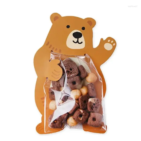 Envoltório de presente 100 pcs atacado animal chá de bebê festa de aniversário sacos bonitos doces biscoito urso caixa cartões cão