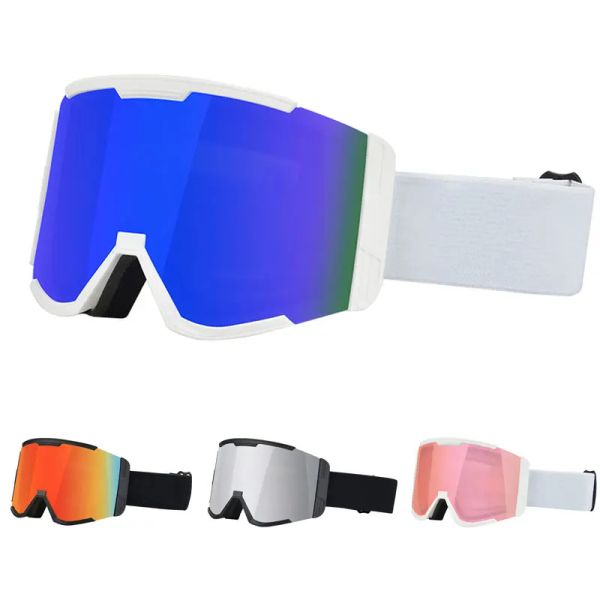 GOGGLES UV400 Antifog a doppio strato Ski Goggles Big Lens maschera da sci.