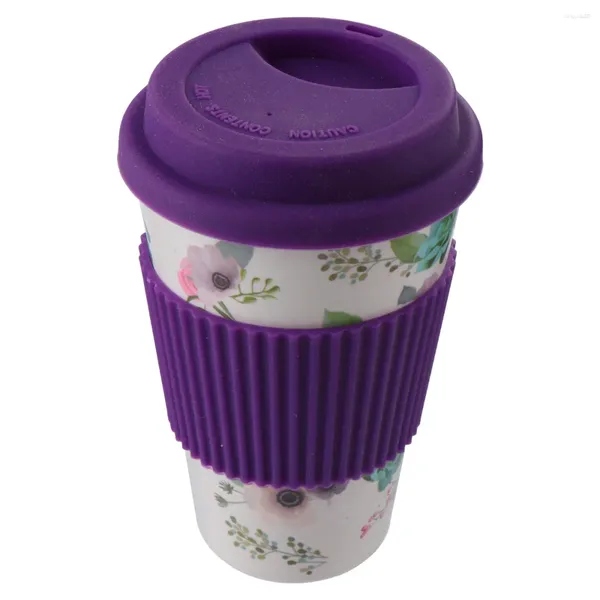 Tassen Bambusfaser Kaffeetasse Tasse Becher mit Deckel Wiederverwendbare Truhe für Café Kinder Reisetassen Deckel