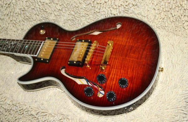 Whole Guitars Custom Linkshändergitarre Hohlkörper E-Gitarre Black Cherry 9524401