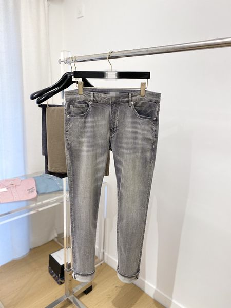 2024 frühling Herbst Stickerei Zipper herren Jeans Licht Gewaschen Gestreiften Mann der Lange Bleistift Hosen WCNZ025