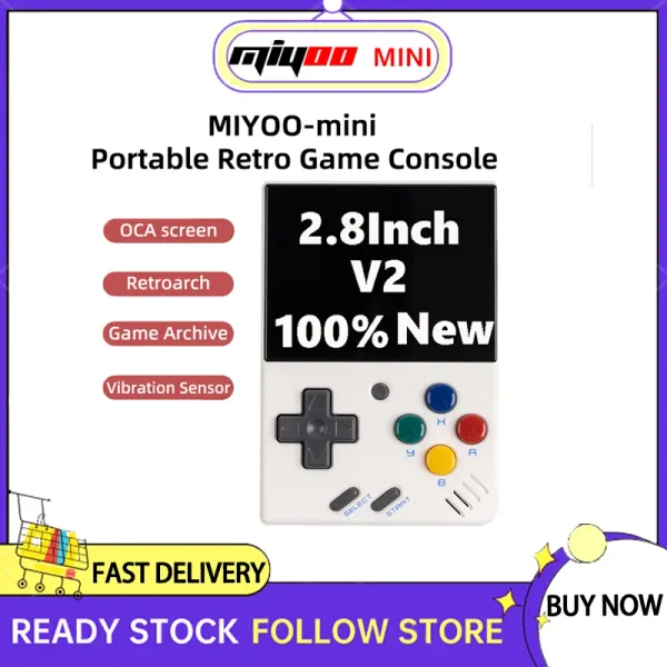 Console da 2,8 pollici Miyoo Mini V2 V3 Console di gioco portatile Console appena aggiornata Fullfit Screen Handhell Handhell Classic Gaming Emulator Pocket