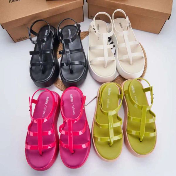 Pumps Sommer Melissa Eva Muffin Fischknochen Offene Toezehen Sandalen Frauen komfortable leichte Strandschuhe Jelly Schuhe weiblich weiblich