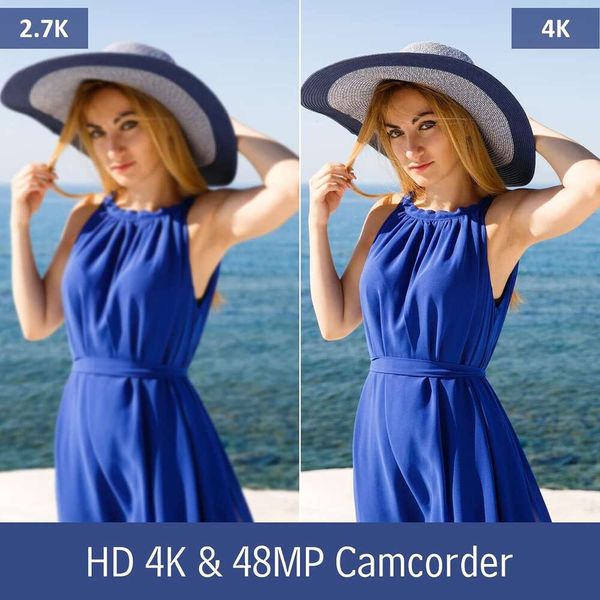 4K-Ultra-HD-Camcorder-Videokamera mit IR-Nachtsicht, 48 MP, 18-fachem Digitalzoom, 3-Zoll-Touchscreen, Vlogging-Kamera für YouTube, Fernbedienung im Lieferumfang enthalten