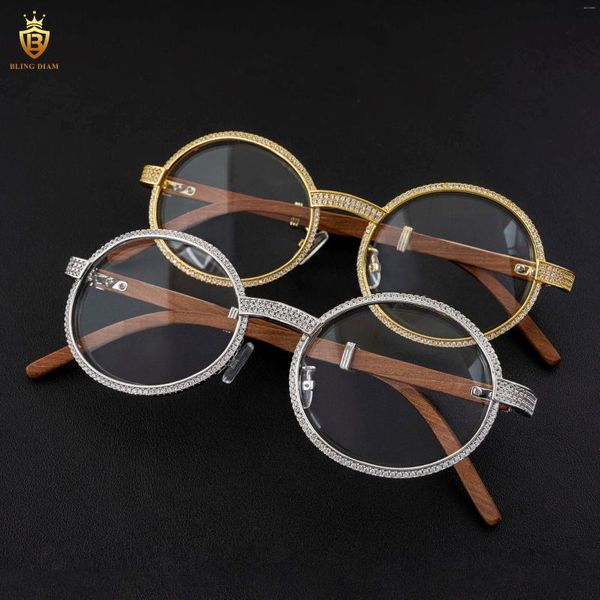 Halskette Ohrringe Set Blu-Ray Pretection Retro Runde Sonnenbrille Damen Vintage Steampunk Sonnenbrille Für Herren Klare Linse Strass