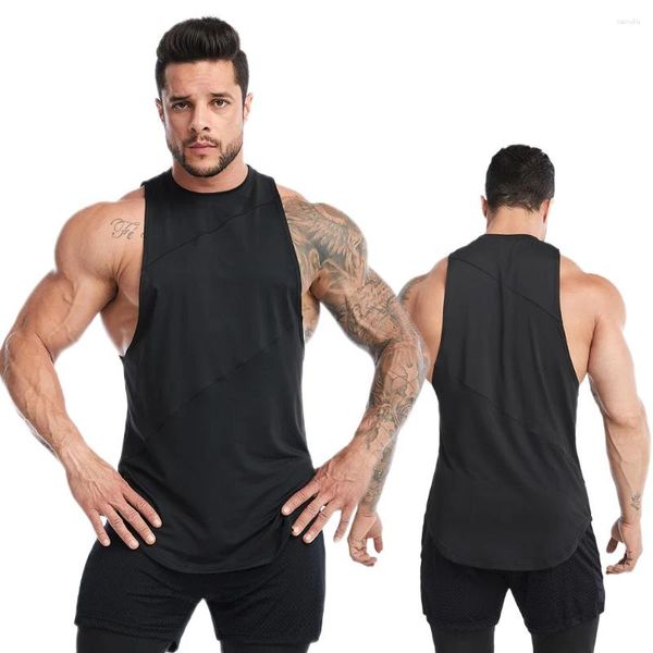 Canotte da uomo sportive senza maniche larghe fitness sudorazione corsa basket top ad asciugatura rapida abbigliamento da palestra