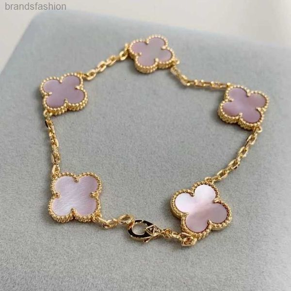 Van Clover Bracelets Designer Jóias de luxo de luxo Mãe da Pearl 18k Brand Gold Love Bangle Charm Bracelets Shining Crystal Jewelry