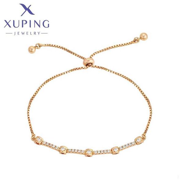 Цепочка Xuping Jewelry Charmsl Модное регулируемое ожерелье Женский браслет с золотым камнем Подарок для вечеринок X000449395 Q240401