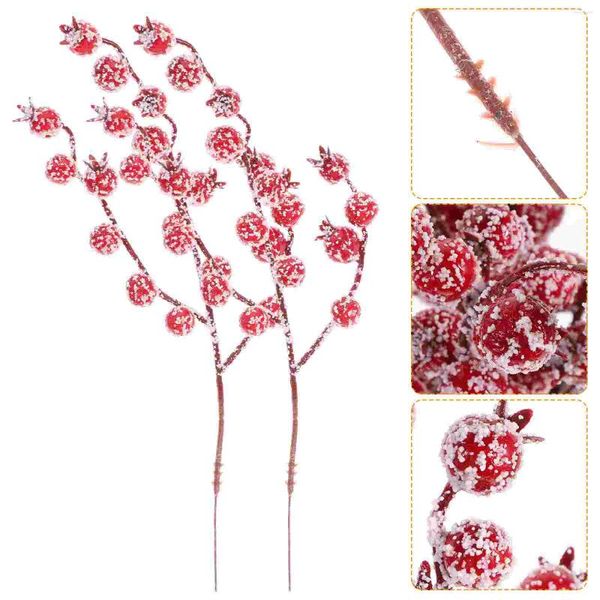 Fiori decorativi 10 pezzi Decorazione per albero di Natale Frutta rossa Artigianato per la casa Decori per matrimoni Decorazioni artificiali per la disposizione