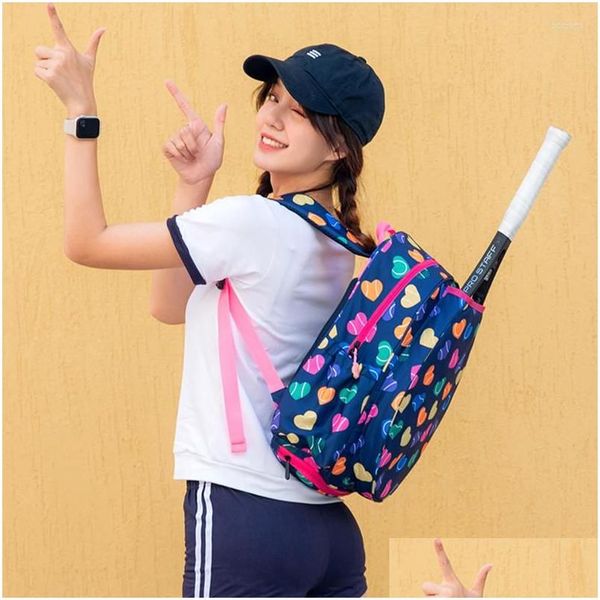 Sacos ao ar livre 2022 Womens Fashion Bag Tênis Mochila com Sapatilhas Compartimento Adt Crianças Crianças Racquet Sports Badminton Drop Delive Dh6Jy