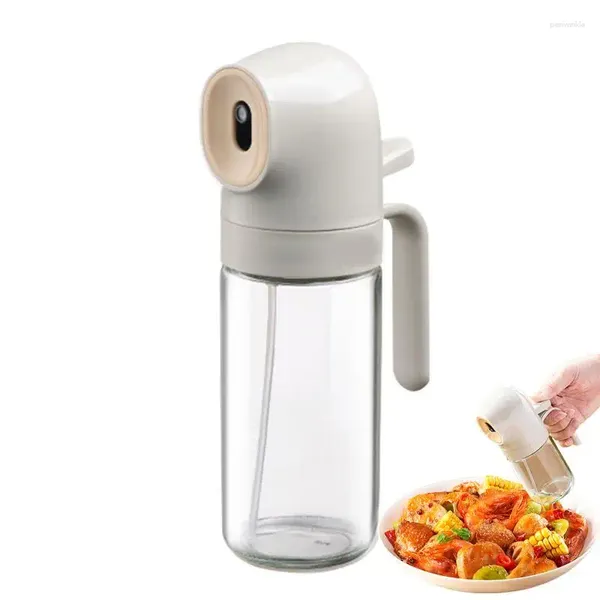 Garrafas de armazenamento dispensador de azeite garrafa pourers pulverizador jar com bico bico antiderrapante alça automática para cozinhar