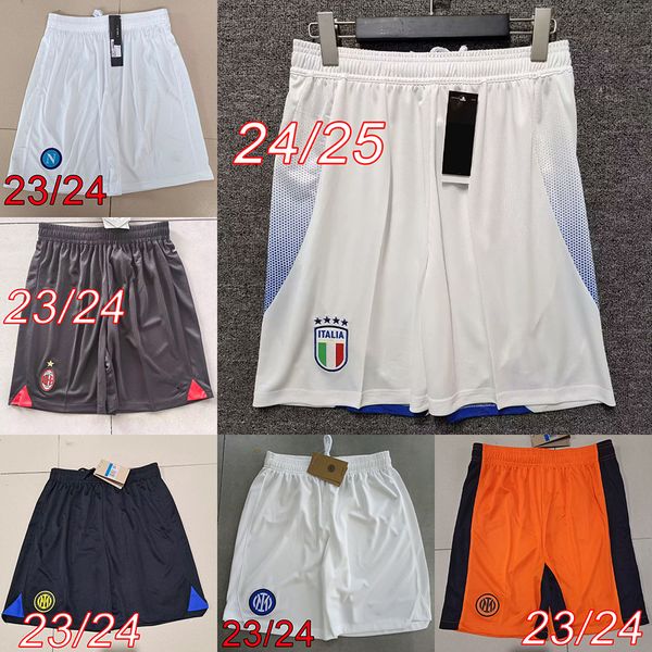 Мужские футбольные шорты AC Inter 2023 2024 Италия Милан Неаполь домашние футбольные шорты 23 24 OSIMHEN VLAHOVIC GIROUD мужские шорты Размер S-2XL Panta cortos de futbol