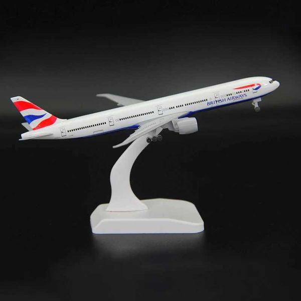 Flugzeugmodell Diecast 18CM 1 400 B777-300 Modell British Airways AIRLINES Kunststoffbasis Fahrwerke Legierung Flugzeug Flugzeug Verkehrsflugzeug YQ240401