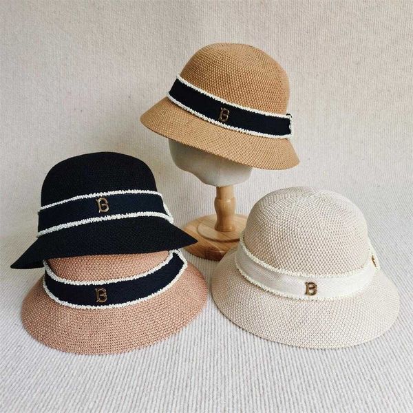 Koreanische Version von Little Fragrant Wind Letter Bucket Fishermans Hat Childrens Spring and Summer Fashionable Face Small Pot Hat Tide