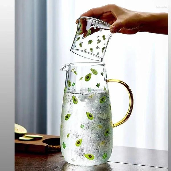Mugs Ins Online Celebrity Wasserset – Glasbecher mit Griff für eine Person – großer, hochtemperaturbeständiger Kaltwasserkessel