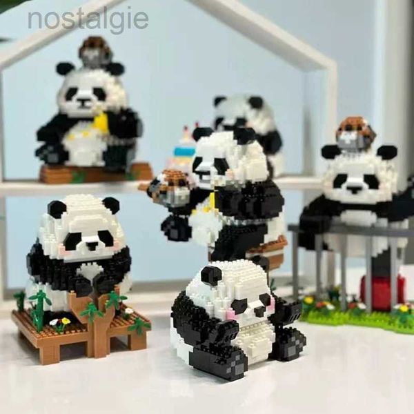 Blocchi Micro-assemblati Piccole Particelle Giocattoli Educativi Building Blocks Regali per Bambini Ragazzi e Ragazze Panda 3D Puzzle Ornamenti 240401