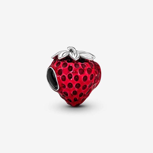 Toptan tohumlanmış çilek meyve cazibesi Pandoras 925 STERLING Gümüş Lüks Cazibe Set Set Kırmızı Boncuk Takımları Tasarımcı Kolye Kolye Orijinal Kutu