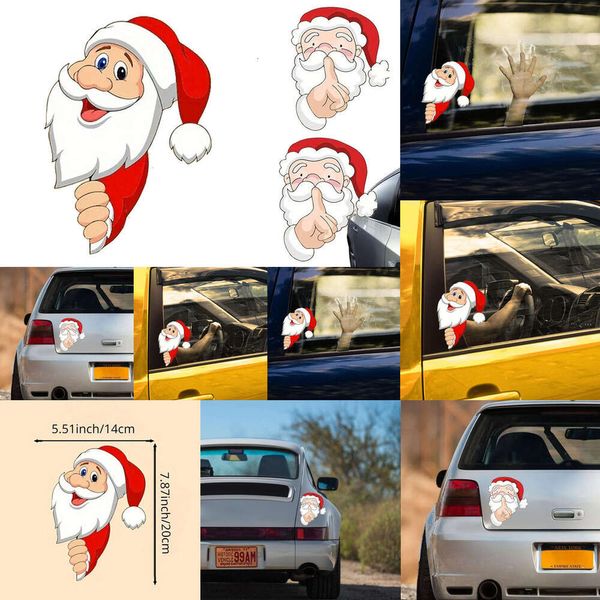 2024 Sticker için Noel Otomotiv Dekoru Çıkartmaları Komik Noel Baba Çıkartma Araba Penceresi