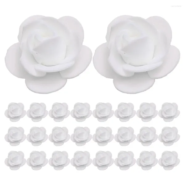 Flores 50 peças decorativas simulação rosa cabeça rosas espumas artificiais pequenas para artesanato cabeças falsas material diy casamento s s