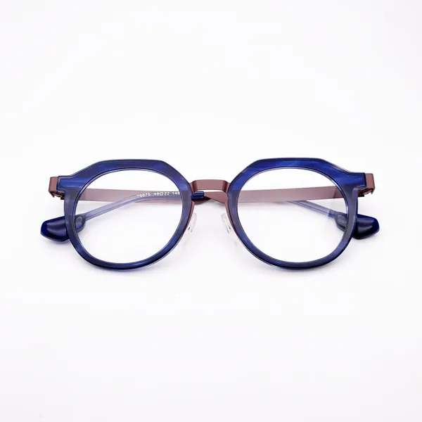 Montature per occhiali da sole Fantasia Colorata in metallo vintage con acetato a forma di pera Occhiali da vista Montatura per occhiali Lenti prescrittive Donna Stile 76875