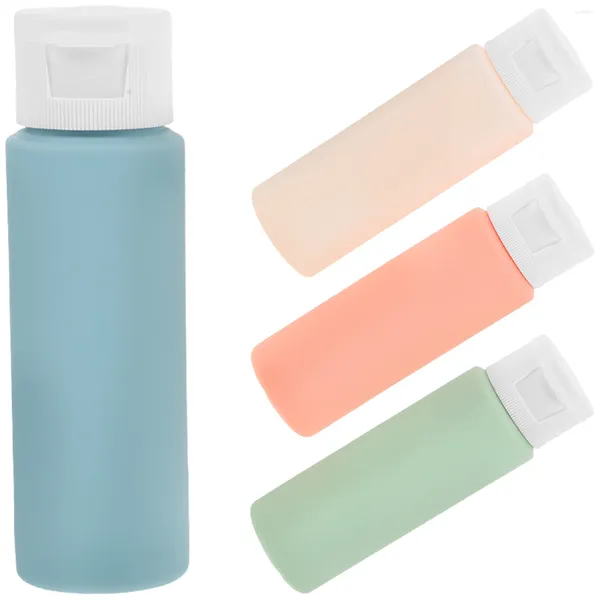 Garrafas de armazenamento 4 PCS Suprimentos de viagem Macaron Tube Squeeze Bottle Set Lotion Dispenser Tamanho Mangueira Recarregável para Shampoo Plastic Label