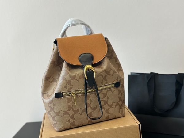 Neuer Kleo-Rucksack, CC-Farbblock, beliebter Unisex-Retro-Kordelzug-Flip-Rucksack, Coabag-Retro-Handtasche, Designer-Klassiker, C-Buchstabe, Kleo-Rucksack mit großer Kapazität