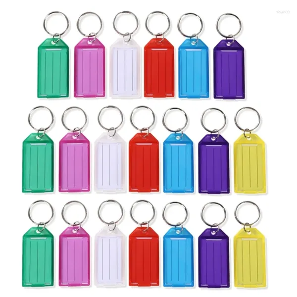 Pacote de chaveiros com 20 placas de chave de PVC coloridas para fácil identificação Chaveiros úteis Charme