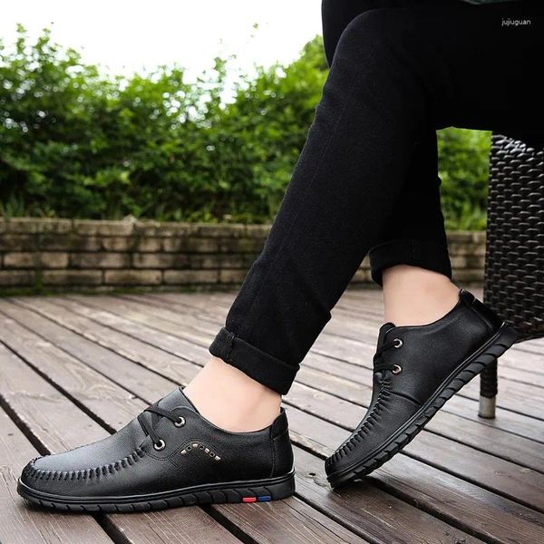 Freizeitschuhe Herren Leder Handgefertigtes Modedesign für Gentleman Mokassins Homme Klassische männliche Schuhe #VI