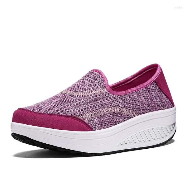 Sapatos de caminhada feminino esporte respirável plataforma leve mulher saudável fitness balanço tênis 35-42 ws02