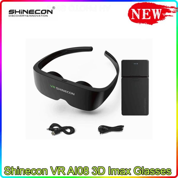 Cihazlar Shinecon VR AI08 3D IMAX Gözlükleri Kablolu Ekran Sürümü Scai08 4K Kulaklık Devi Stereo Sinema Sanal Gerçeklik VR Gözlükleri