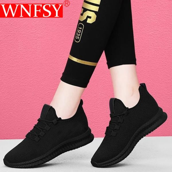 Scarpe wnfsy da donne sneaker traspirabili non slip e trasparente autunno autunno scarpe casual scarpe da corsa coreane scarpe nere per donne zapatillas