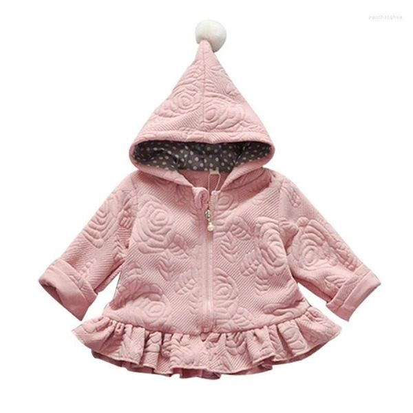 Jaquetas Bebê Meninas Jaqueta Nascida Outono Tops Crianças Casaco Quente Infantil Orelha Hoodies Algodão Outerwear Crianças Roupas para Menina 12m 24m Drop Dhb2m