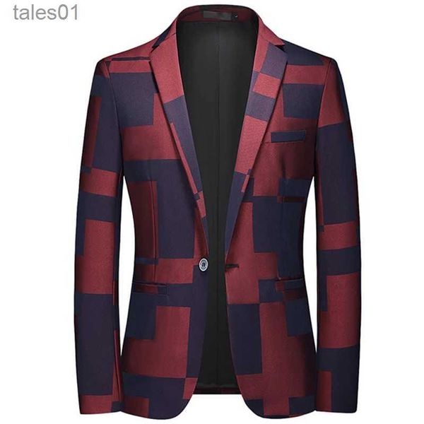 Ternos masculinos blazers 2023 moda nova masculina casual boutique negócios impressão personalizada fino ajuste jaqueta terno vestido casaco tamanho grande 6xl yq240401