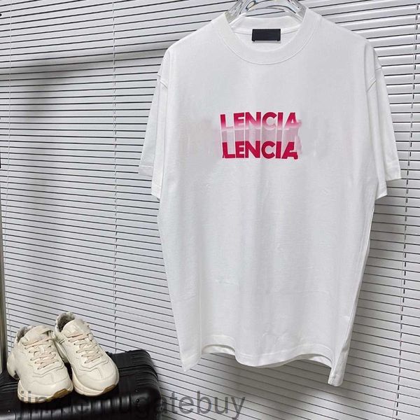 B Home Paris Correct High Version 24SS New Classic Double Shadow Letter Print Manica corta T unisex