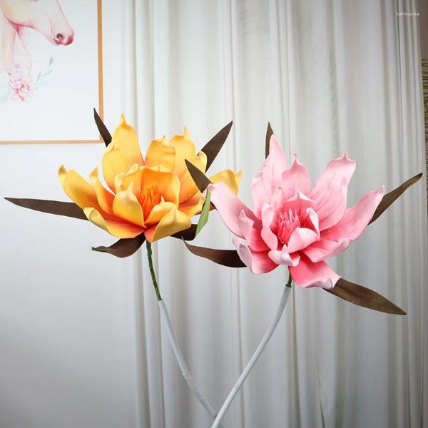 Dekorative Blumen, hochwertige Magnolien-Kunstblume, Hochzeit, Bühnenbild, Po-Kabine, Hintergrund, festliche DIY-Dekoration, Hof- und Gartendekoration