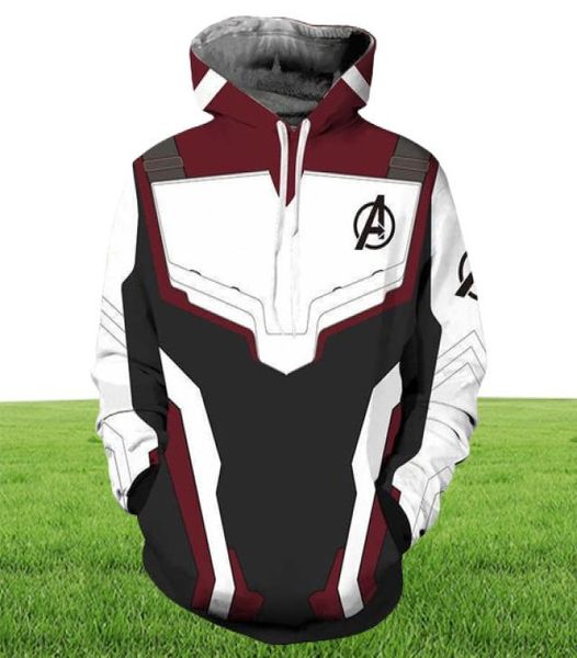 Men039s Felpe con cappuccio Felpe The Avenger Endgame Quantum Realm Felpa con cappuccio Uomo Donna cosplay Zipper Con cappuccio Pullover Cappotto 3D stampato S3929021