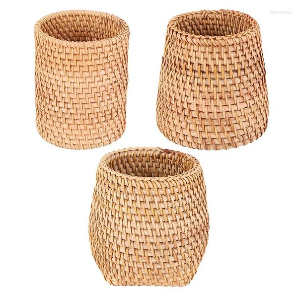 Contenitori per cucina Bacchette in rattan Tubo Pala Cucchiai Secchio Coltelli da tavola Forchette Scatola da tavola Cesti per la casa Organizzatore